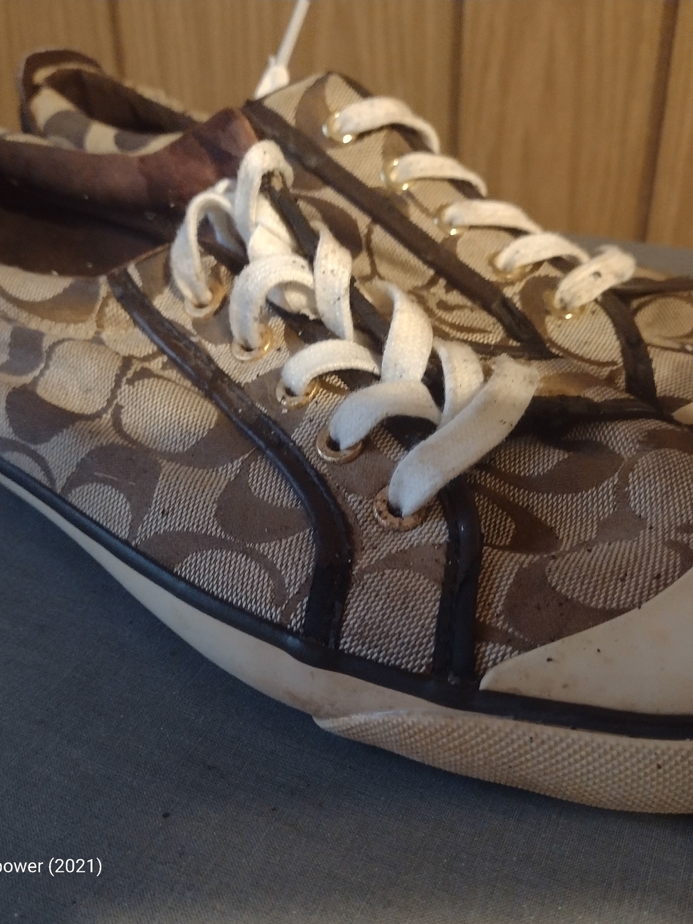 Coach Signature Canvas Sneakers in Brown & Cream